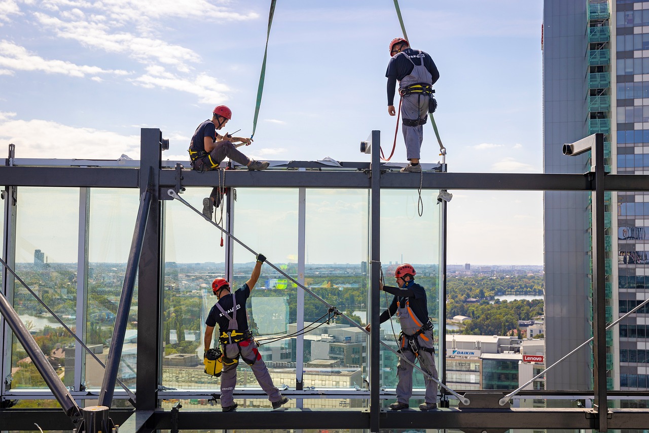 men at work, industrial, building