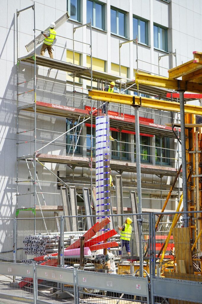 construction site, construction worker, new building
