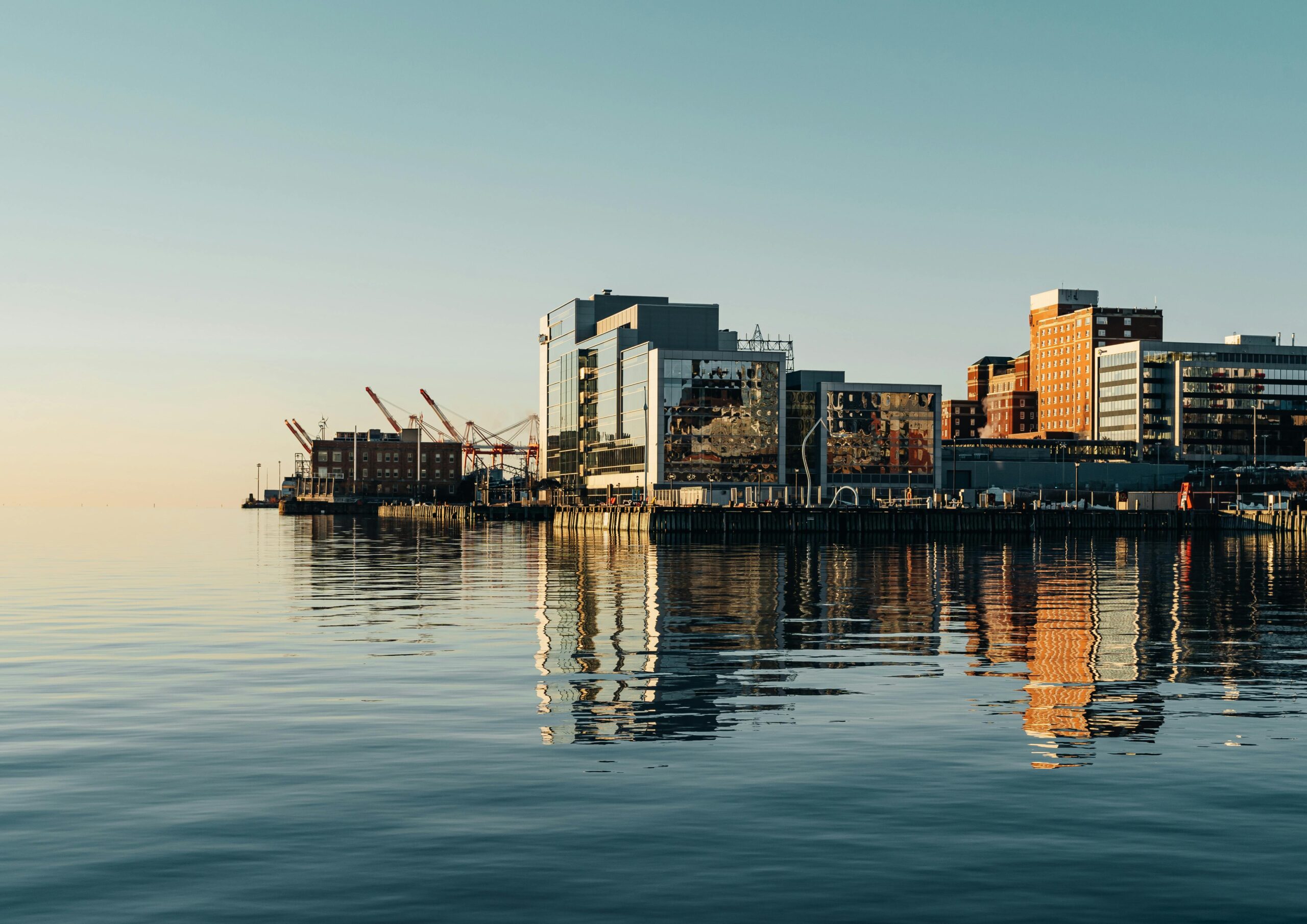 Halifax waterfront at dusk — commercial fishing insurance and seafood export in Nova Scotia