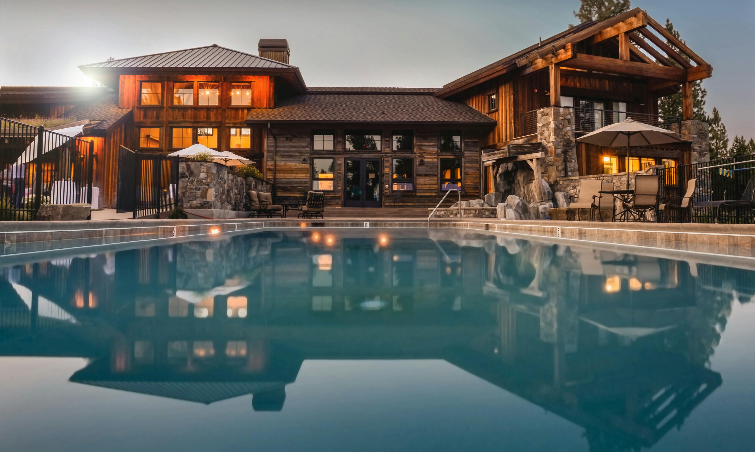 Resort and pool at dusk — hospitality insurance for Nova Scotia hotels, inns and resorts