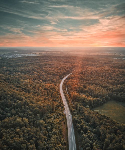heaven, road, drone