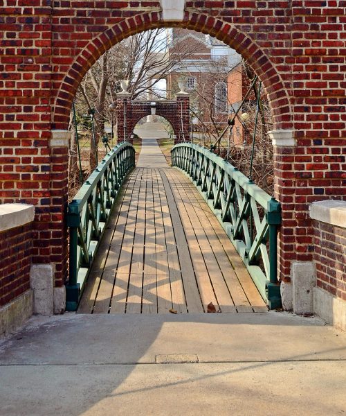 Brick Arch and Wooden Bridge